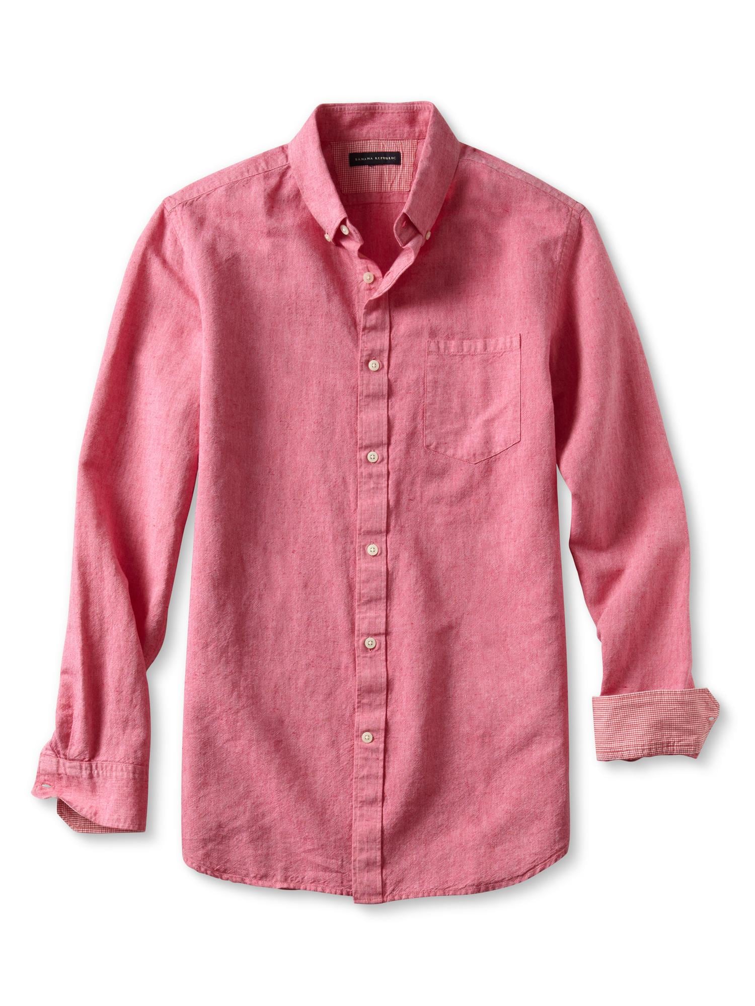 Slim Fit Linen-Cotton Button-Down Shirt