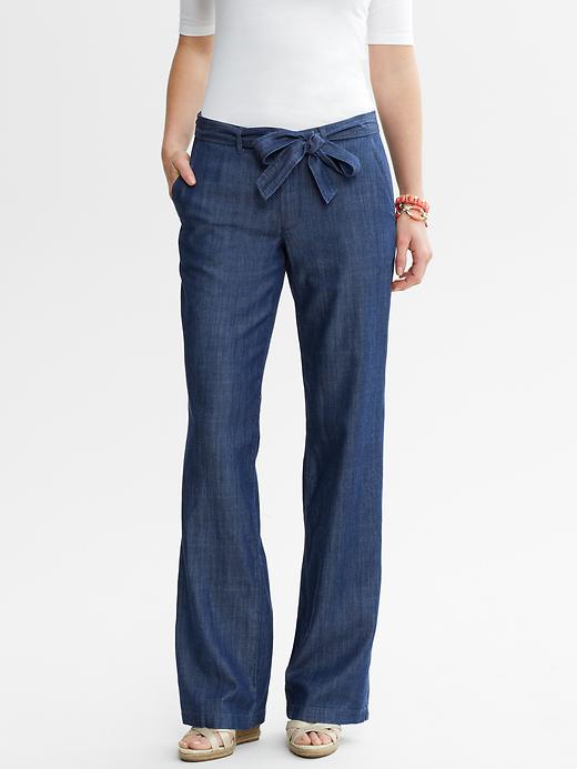 Banana Republic Chambray Tie Front Wide Leg Pant