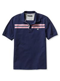 Signature Double Chest-Stripe Piqu&eacute; Polo