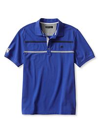 Signature Pieced-Stripe Piqu&eacute; Polo