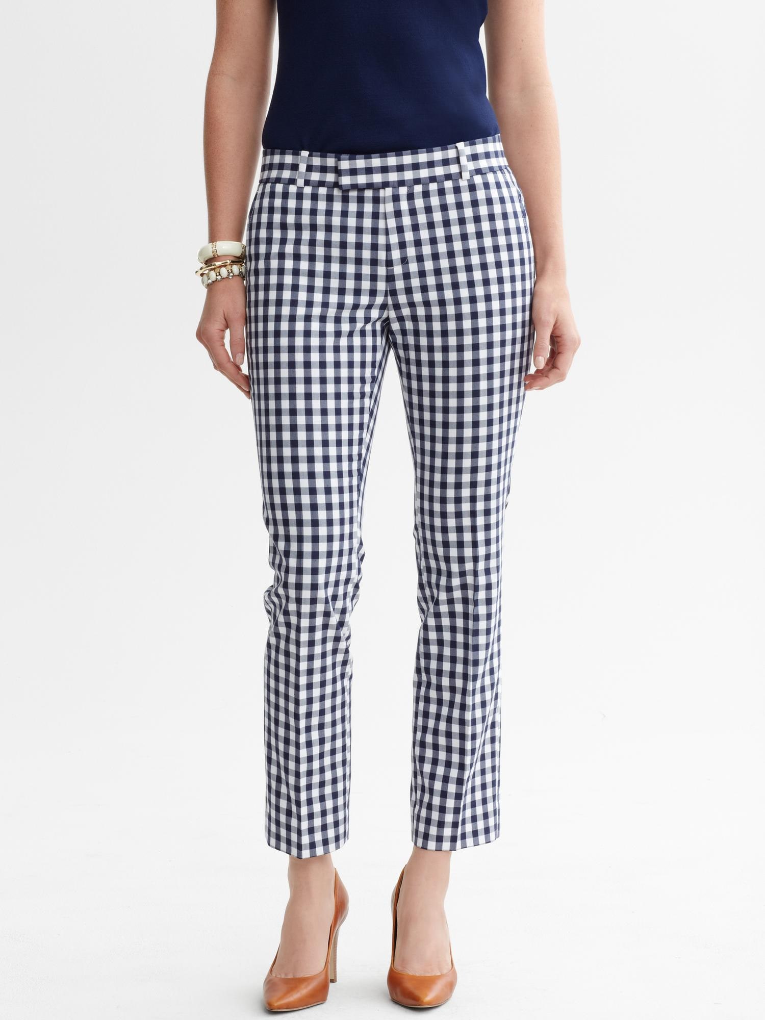 Mad Men® Collection Hampton-Fit Gingham Crop