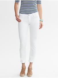 White skinny roll-up jean