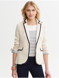 Tipped one-button blazer