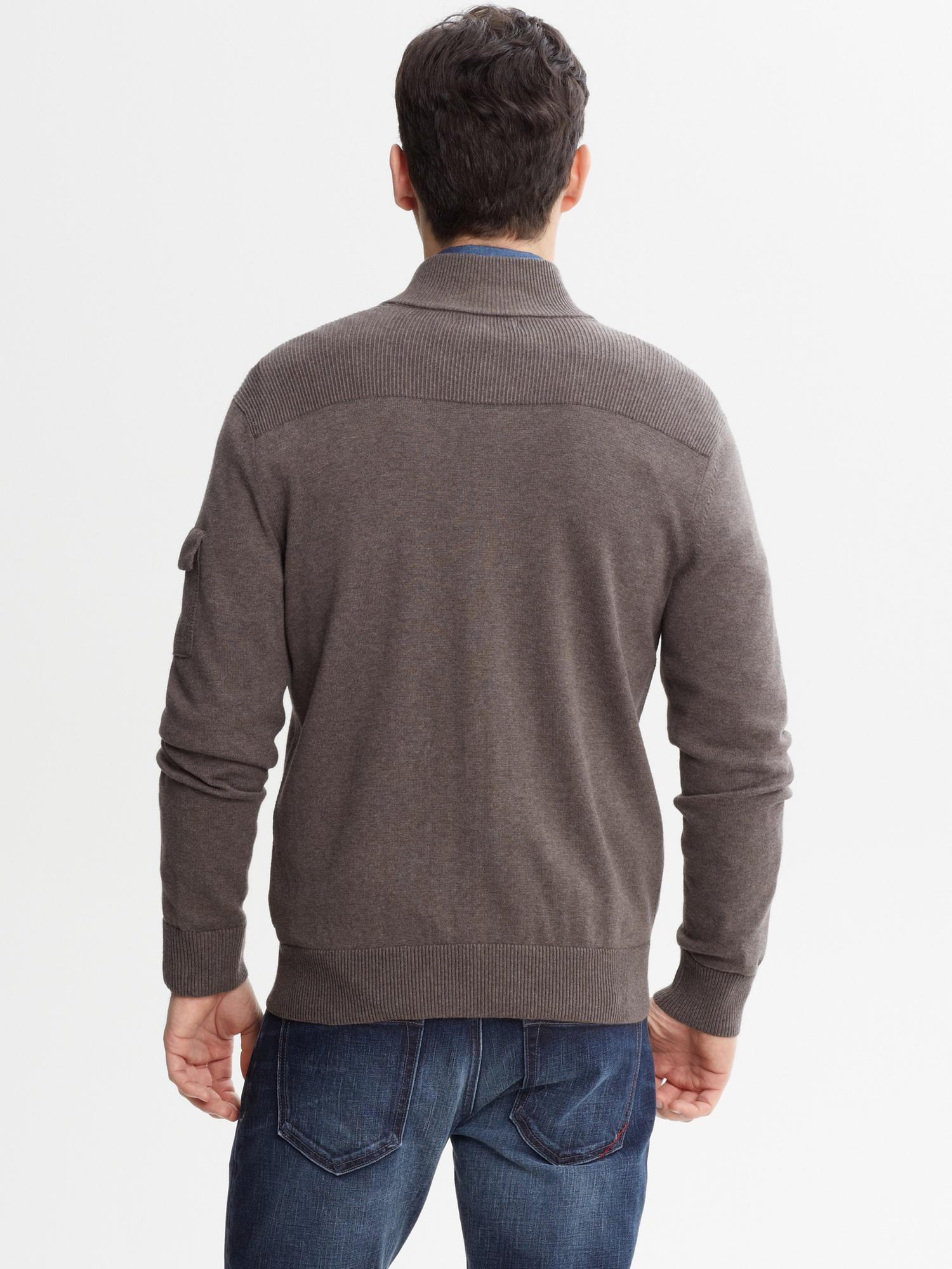 Textured Full-Zip Sweater