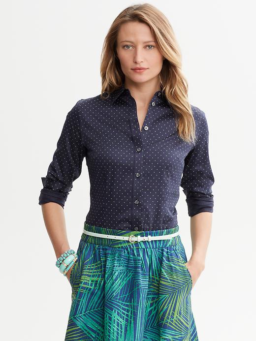 Banana Republic Tailored Non Iron Dot Shirt