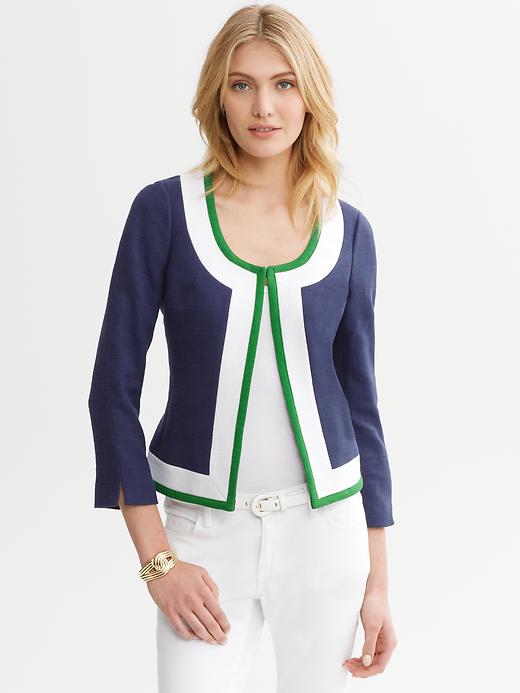 Banana Republic Piped Collarless Jacket