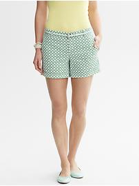 Circle-Print Roll-Up Short