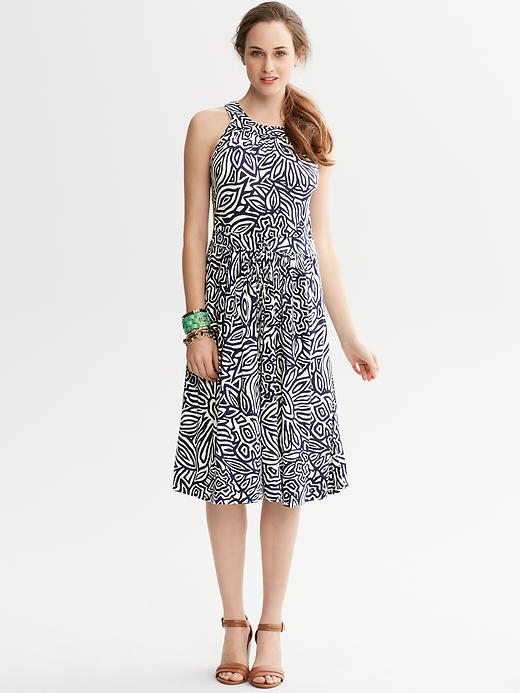 Banana Republic Daria Leaf Print Halter Dress