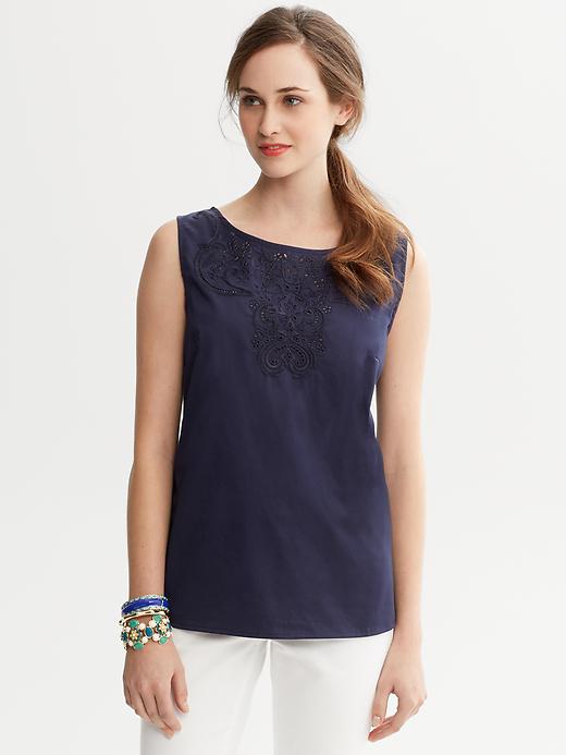Banana Republic Floral Eyelet Top