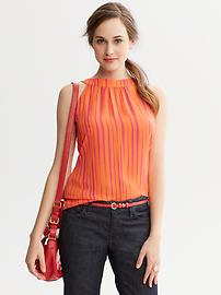 Vertical-Print Open-Back Top