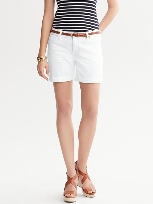 Banana Republic White Denim Roll Up Short