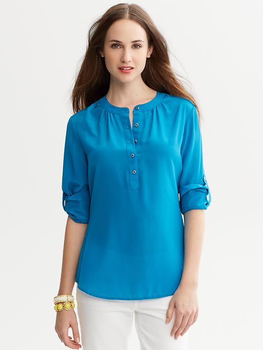 Banana Republic Annie Silk Roll Up Blouse