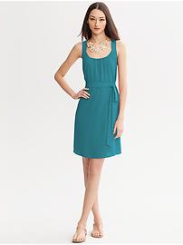 Gathered Scoop-Neck Dress