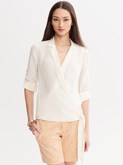 Banana Republic Heritage Silk Wrap Top