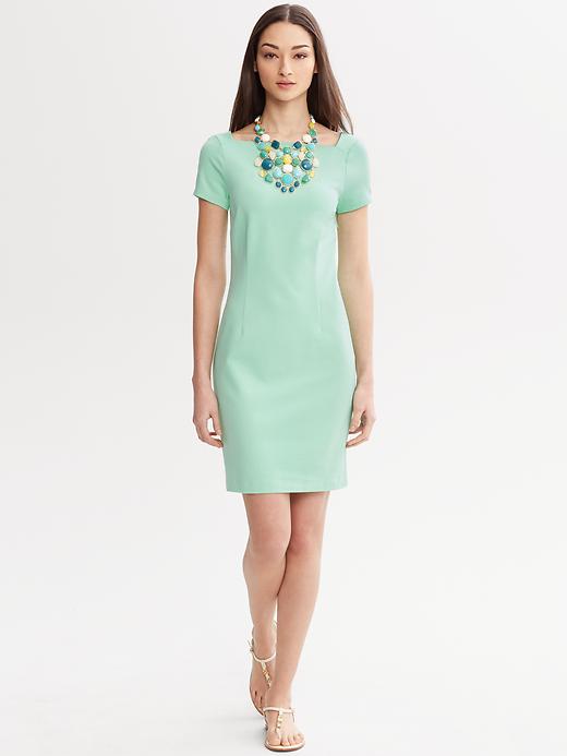 Banana Republic Ponte Knit Square Neck Sheath