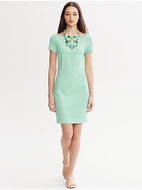 Ponte Knit Square-Neck Sheath