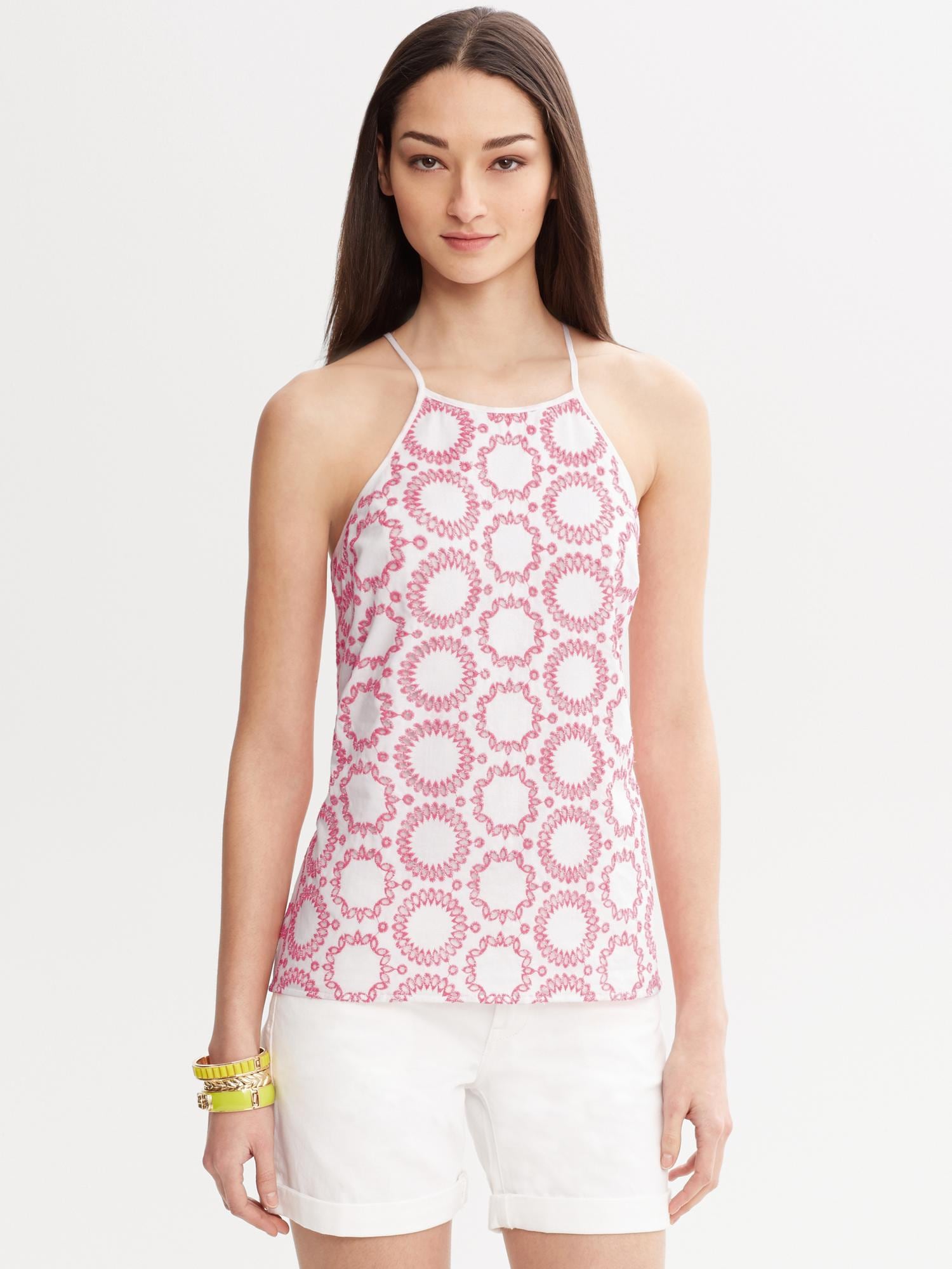 Milly Collection Circle Embroidered Top