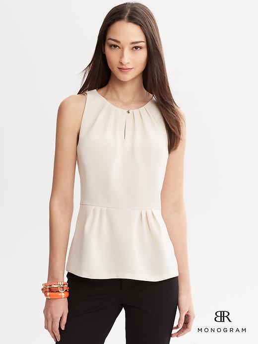 Banana Republic Monogram Pleated Peplum Top