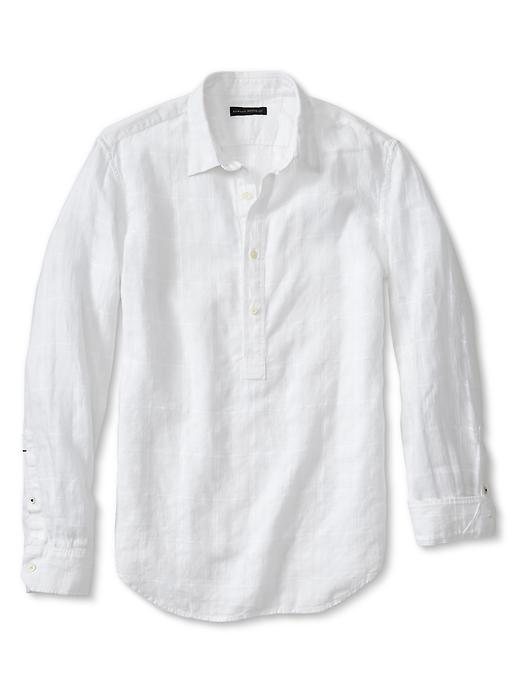 Banana Republic White Linen Cotton Popover