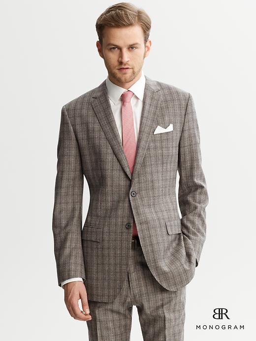 Banana Republic Monogram own Plaid Wool Suit Blazer
