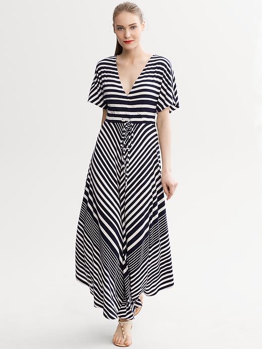 Banana Republic Diagonal Stripe Patio Dress
