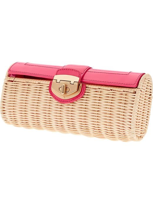 Banana Republic Milly Collection Patent Wicker Clutch