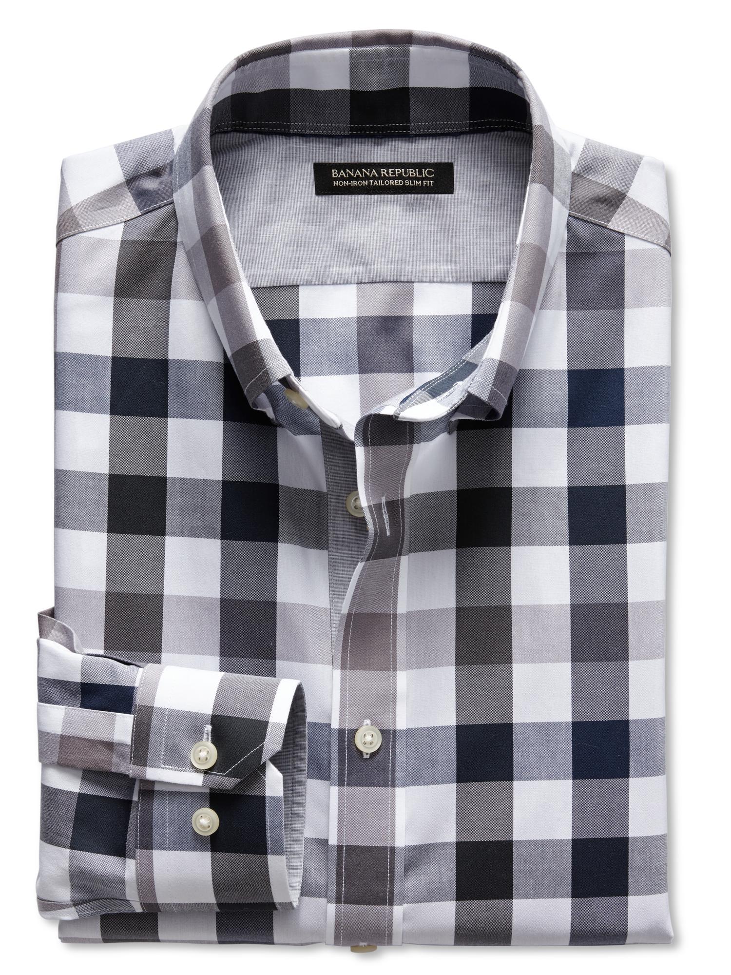 Tailored Slim-Fit Non-Iron Gingham Shirt