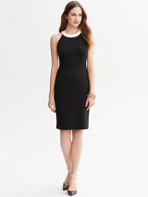 Banana Republic Contrast Ponte Halter Dress