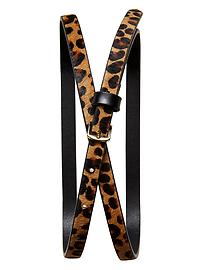 Leopard Haircalf Skinny Belt