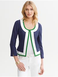 Piped Collarless Jacket