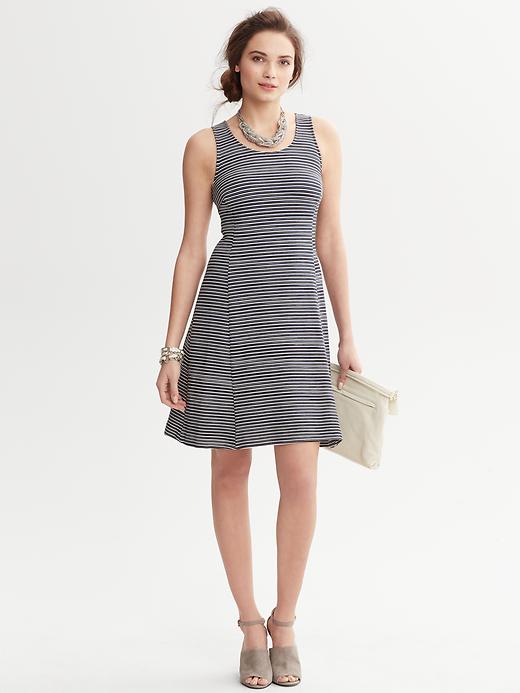 Banana Republic Striped Fit And Flare Dress