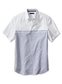 Micro-Stripe Short-Sleeve Shirt