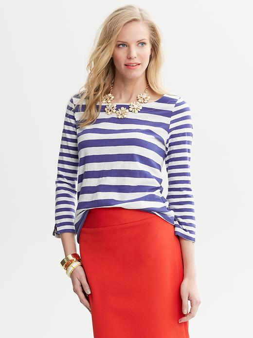 Banana Republic Bold Stripe Boat Neck Shirt