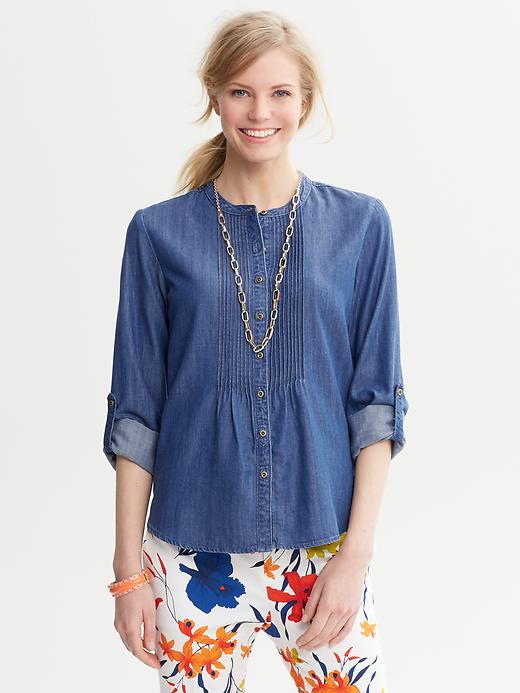 Banana Republic Heritage Chambray Pintuck Shirt