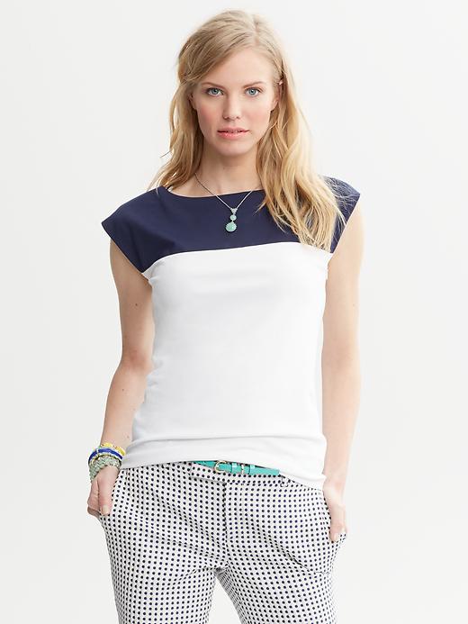 Banana Republic Contrast Cutout Back Top