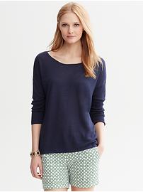 Rib-Knit Sleeve Pullover