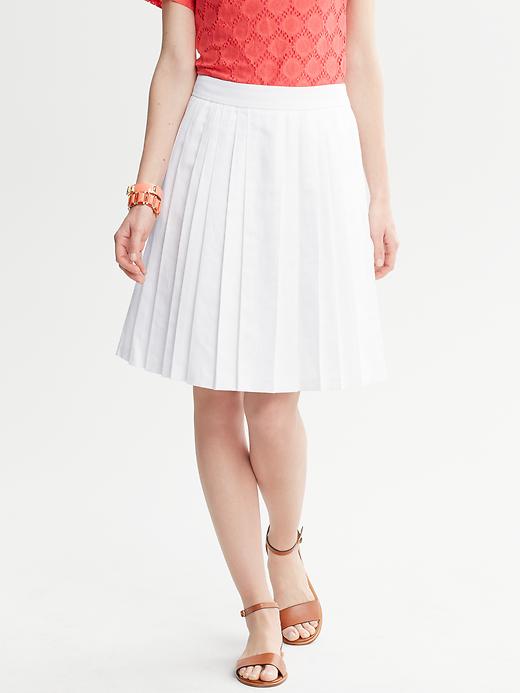 Banana Republic Pleated Linen/Cotton Skirt
