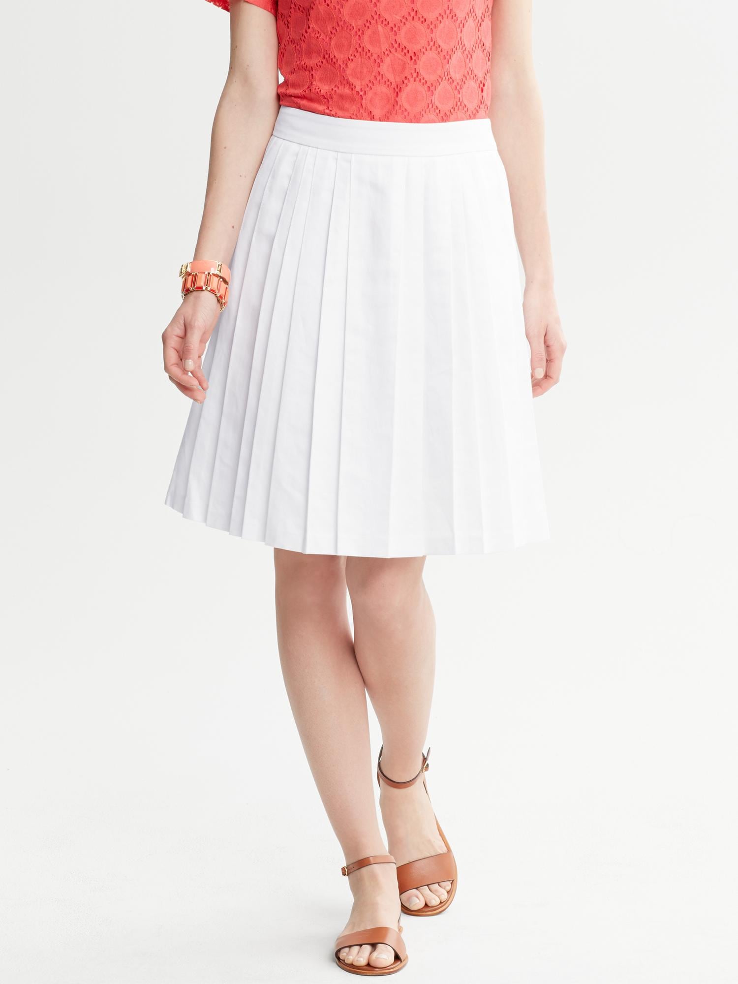 Pleated Linen/Cotton Skirt