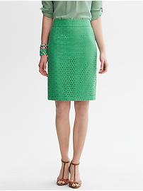 Eyelet Pencil Skirt