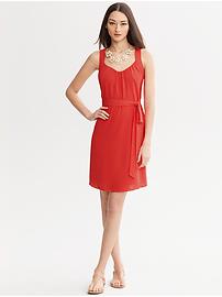 Gathered Scoop-Neck Dress