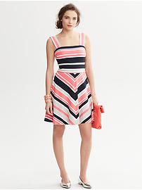 Milly Collection Striped Fit and Flare Dress