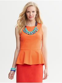 Ponte Knit Peplum Top