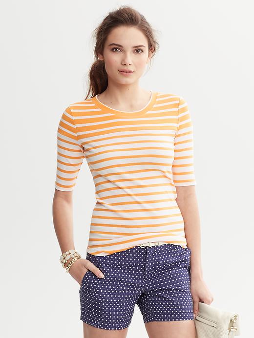 Banana Republic Pieced Three Quarter Sleeve Tee