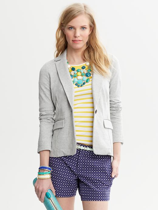 Banana Republic Grey Knit One Button Blazer