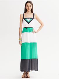 Milly Collection Colorblock Pleated Patio Dress