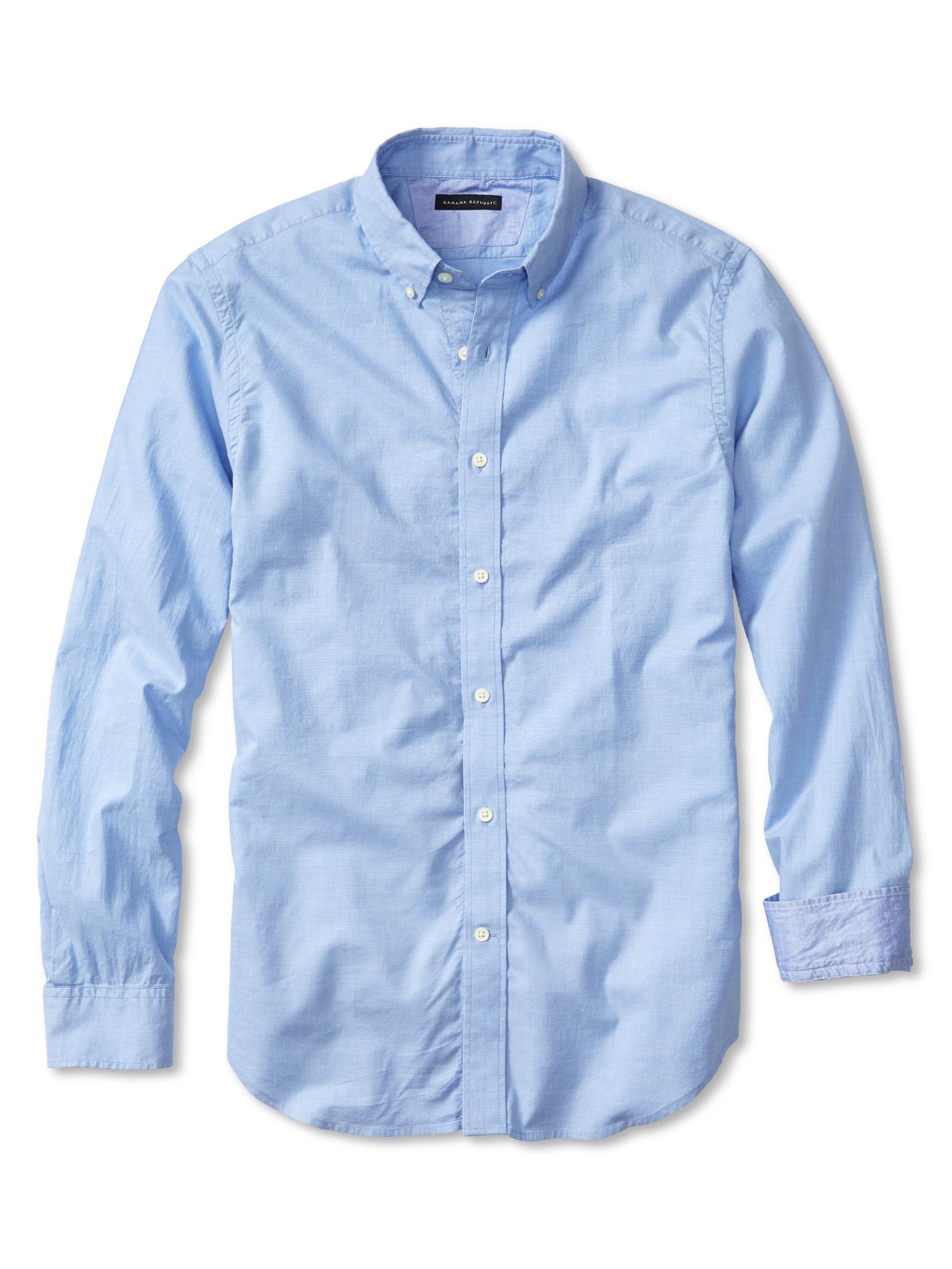 Tailored Slim-Fit Soft-Wash Textured Shirt