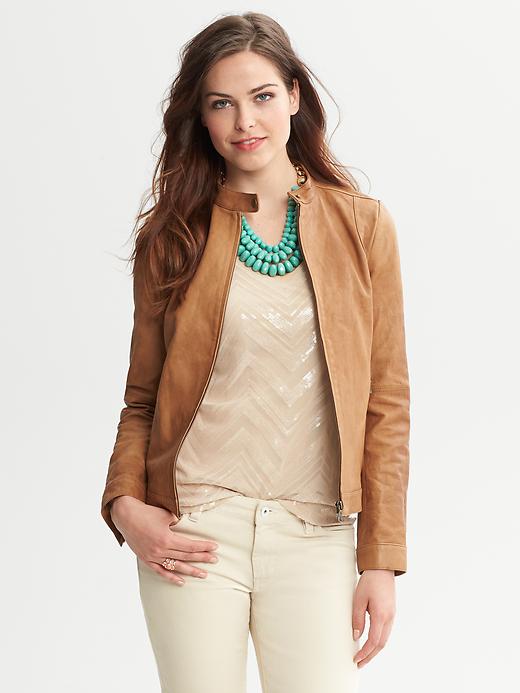 Banana Republic Heritage Leather Moto Jacket