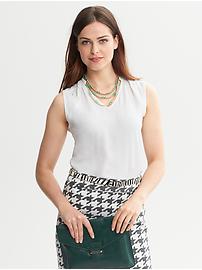 Pleated V-Neck Top