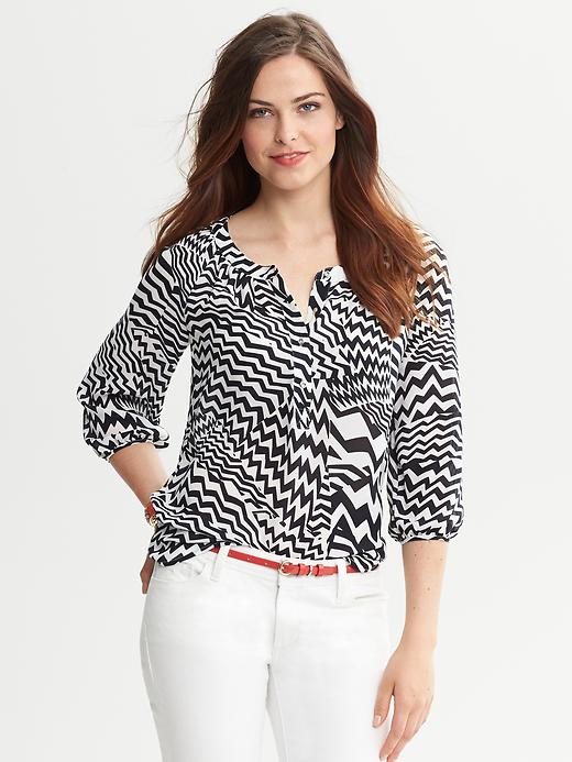 Banana Republic Printed Raglan Sleeve Blouse