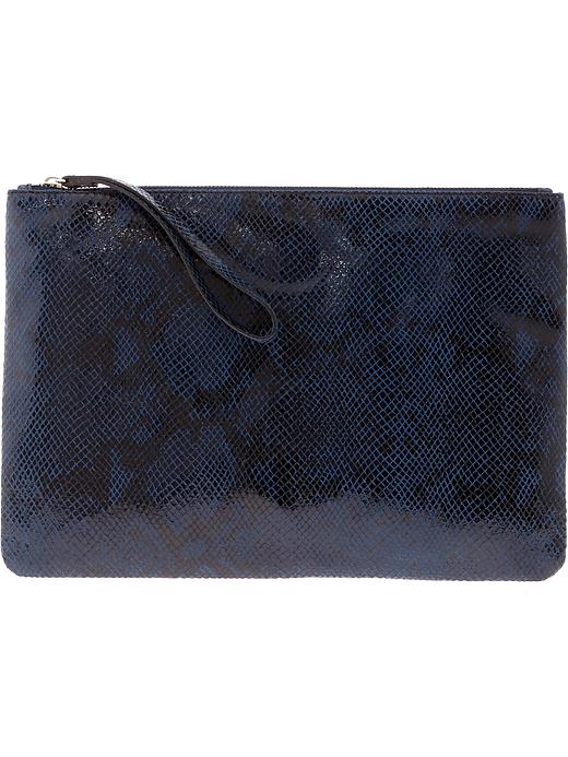 Banana Republic Python Embossed Large Clutch